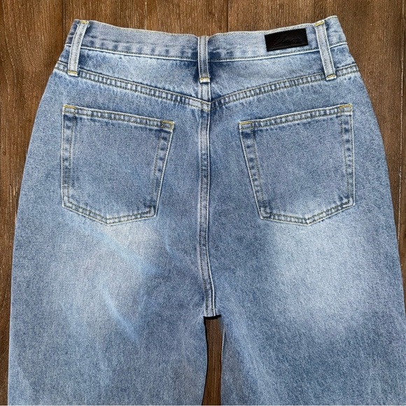 Elan High Rise Jeans Tapered S 24 25 Crossover Waist 90s Ankle Straight Leg Crop - Picture 8 of 11